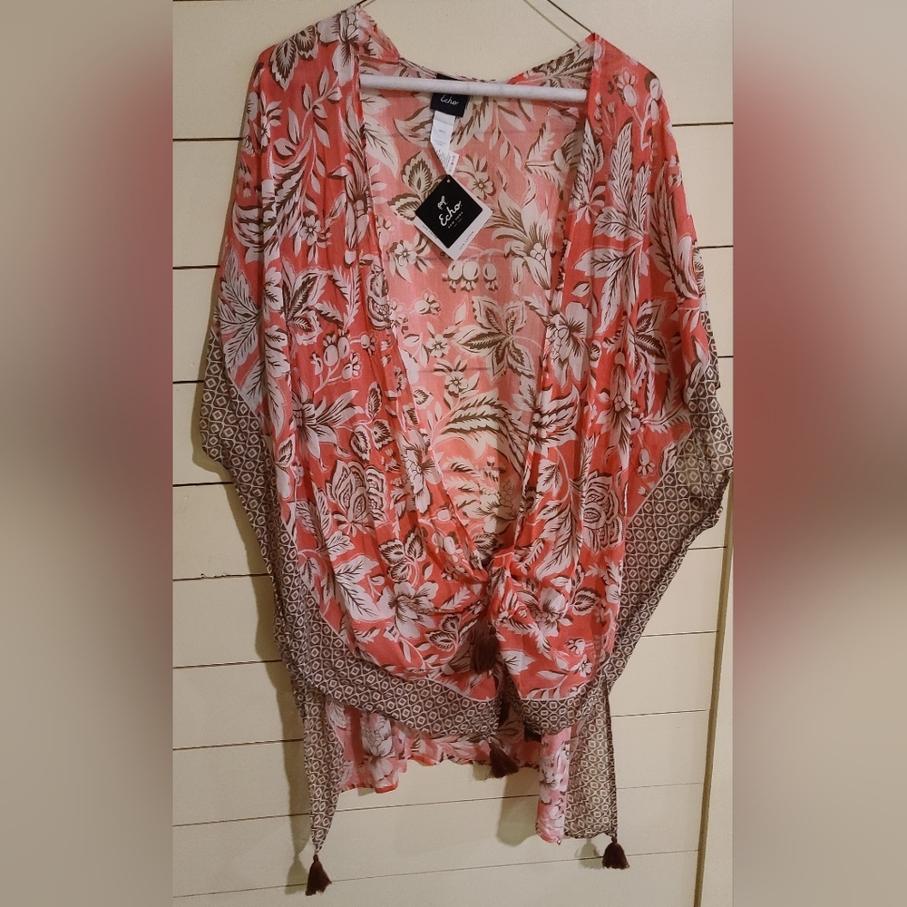 Kimono Short Sleeve One Size with Tassels
